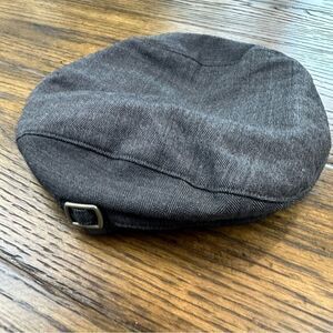 Janie and Jack Gray Herringbone News Boy Cap Hat